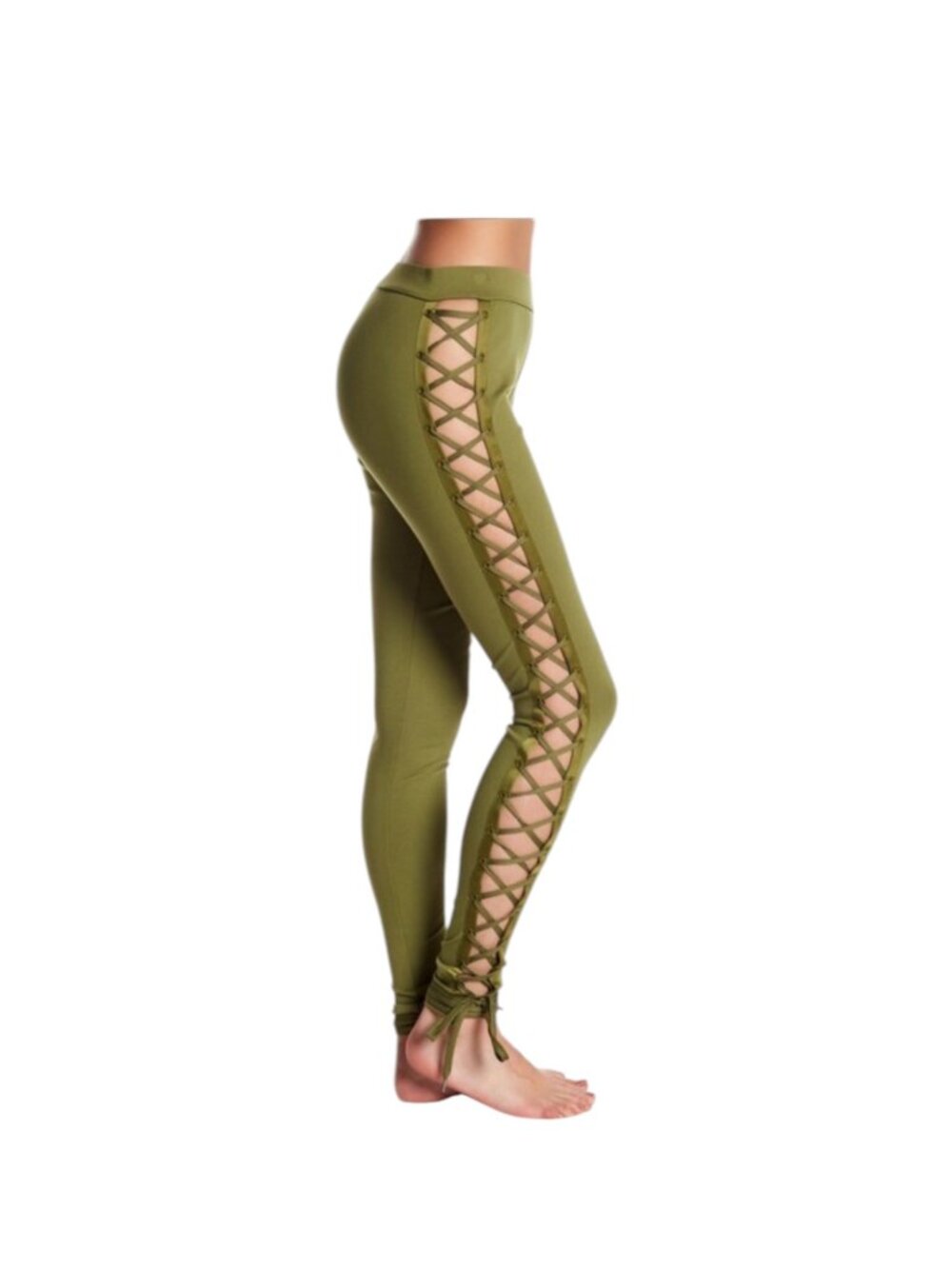 Puma x Fenty Rihanna Olive Green Lace Up Leggings Medium Streetwear